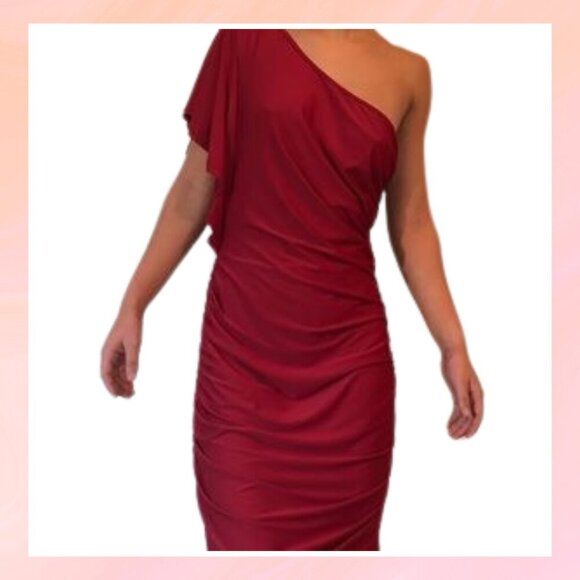 Dresses & Skirts - Acevog Dress. Festive. Sexy Women’s One Shoulder Red Size L
